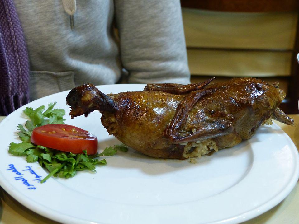 Eating a pigeon, whole
