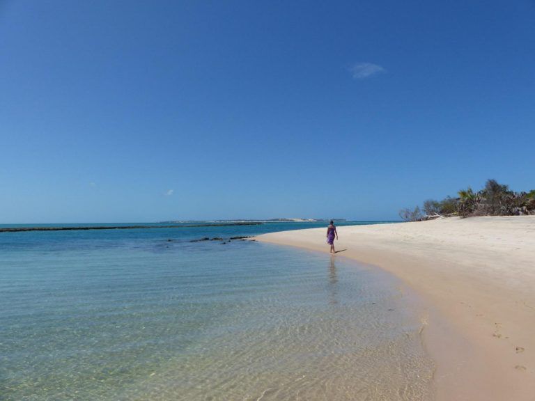 Empty beaches on Magaruque Island in the Bazaruto Archipelago, Mozambique