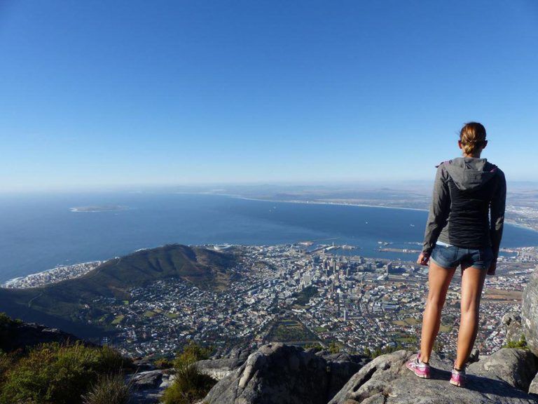 On Table Mountain with Cape Town below, South Africa