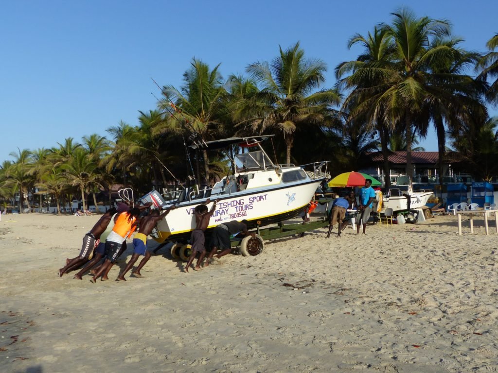 A beach at the Senegambia strip