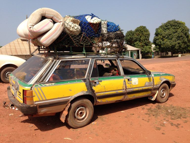 Our fully loaded sept-place, for the trip from Gabu, Guinea Bissau to Labe, Guinea