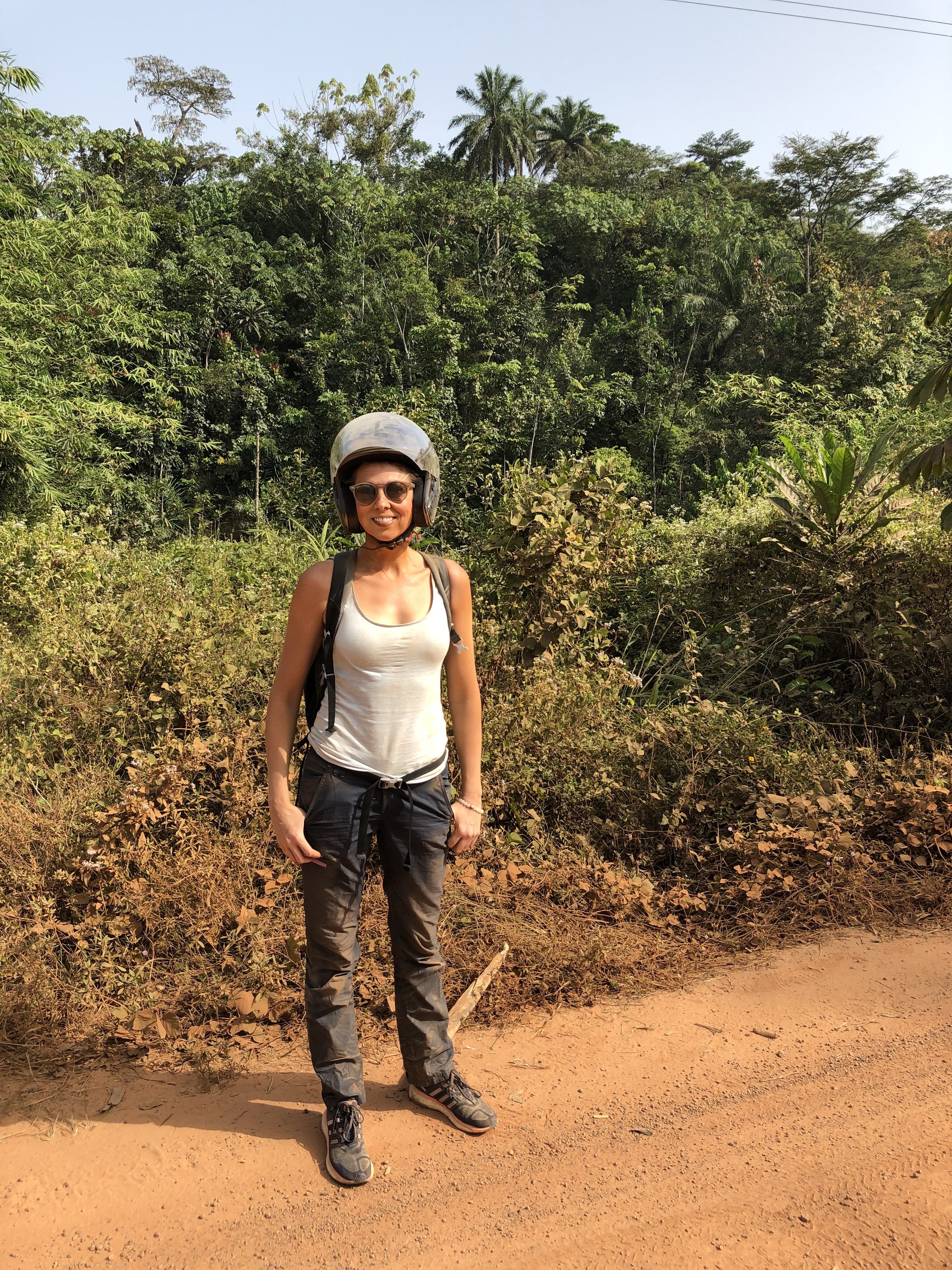 Road to the border, from Ganta. Liberia to Ivory Coast (northern crossing) by pen-pen (moto-taxi).