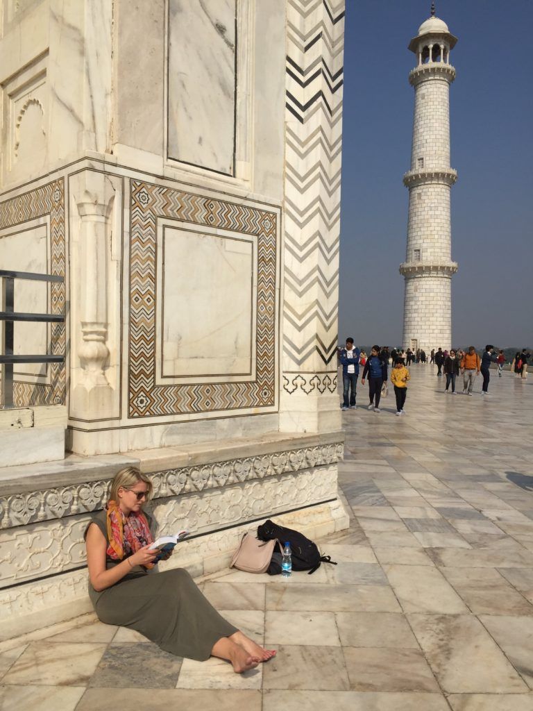 Goof reading up on the Taj