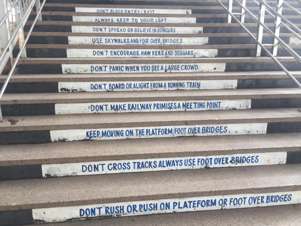 Handy advice from India Rail at a station