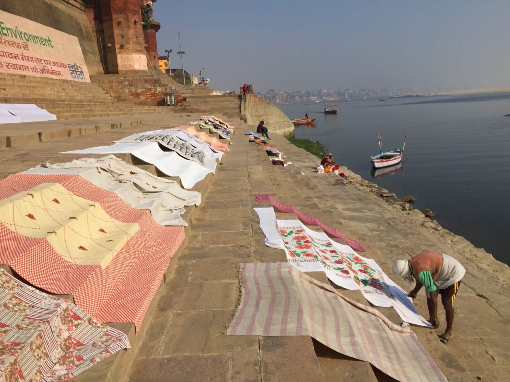 Laundry drying on the ghat