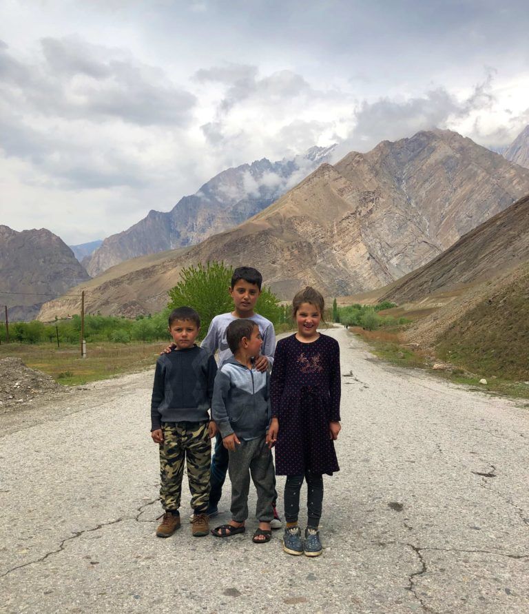 Pamiri kids in the Wakhan valley. Self-driving the Pamir Highway, from Dushanbe, Tajikistan, to Osh, Kyrgyzstan.