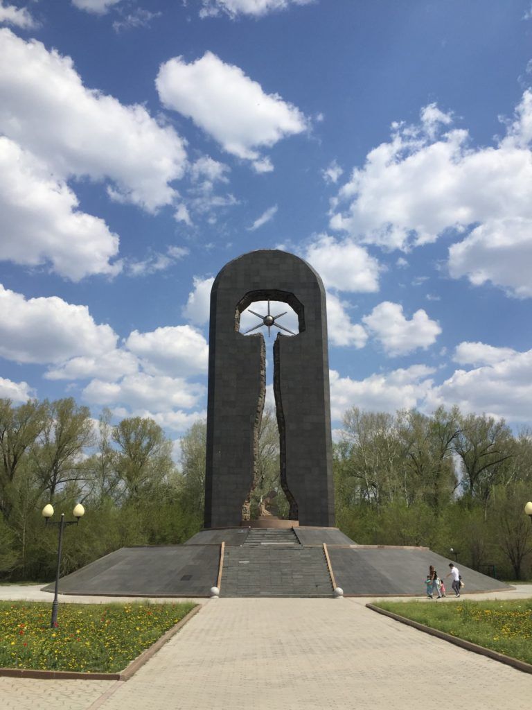The 'Stronger Than Death' monument in Semey