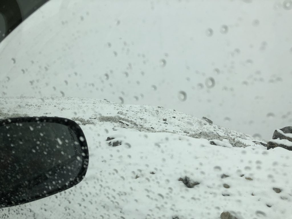 Driving over Khargush Pass in the snow...
