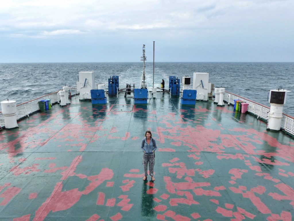 On the deck of the Professor Gul, a cargo ferry, crossing the Caspian Sea. Kazakhstan to Azerbaijan