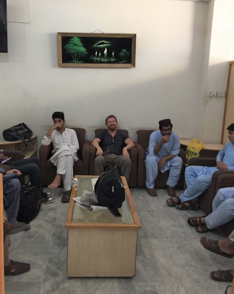 Peshawar, where we sat in separate male/female waiting rooms at the bus station