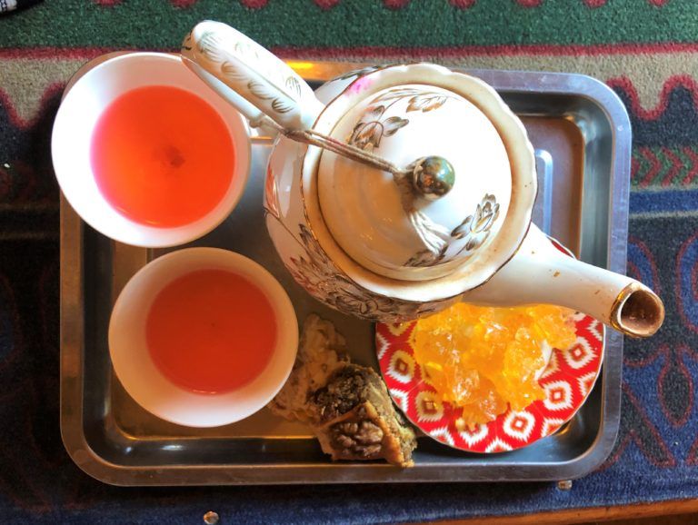 Rose tea, old teahouse in Kashgar, China