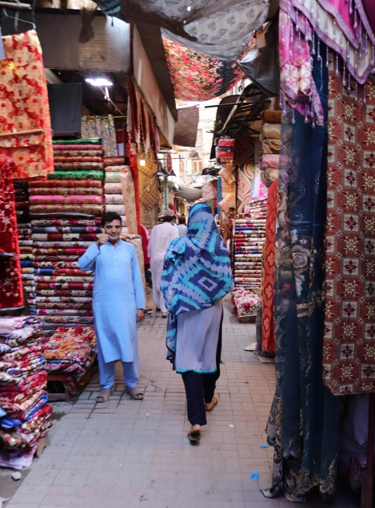 Thumbs Up: a typical response to our presence, main bazaar, Peshawar, Pakistan
