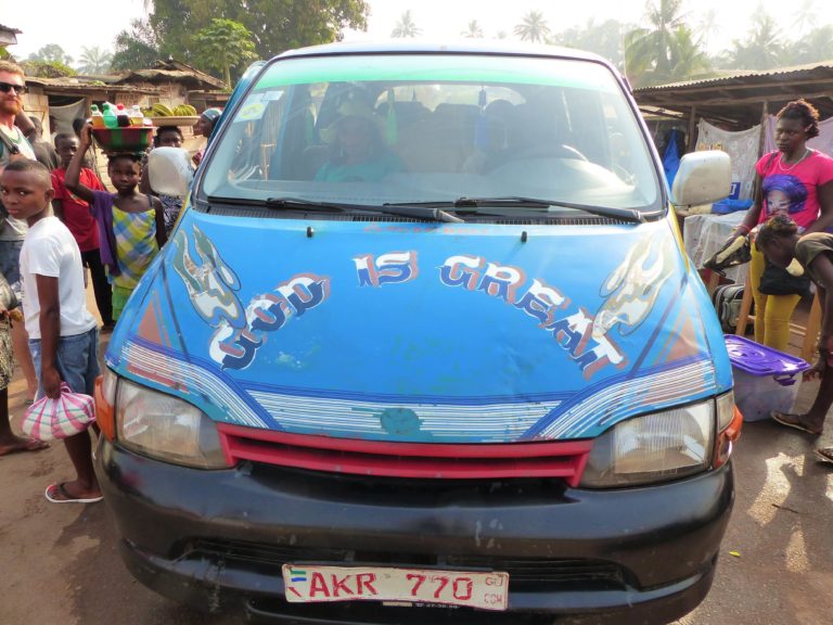 Religious slogans on poda podas (mini buses), Sierra Leone