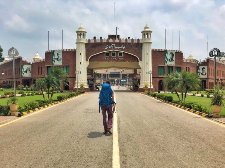 Wagah border crossing. Crossing the Wagah border on foot. From Pakistan to India.