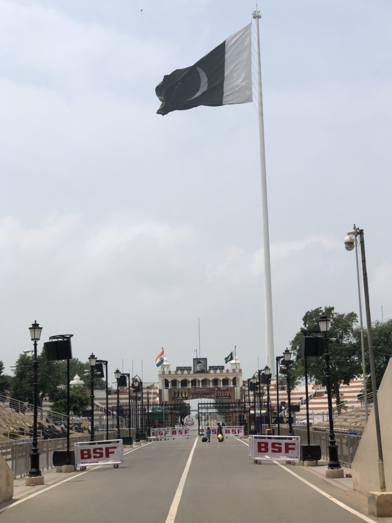 Wagah border - On India's side, looking back. Crossing the Wagah border between India and Pakistan.