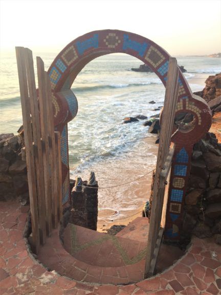 The gate at Sobo Bade looking over the beach, Toubab Dialao