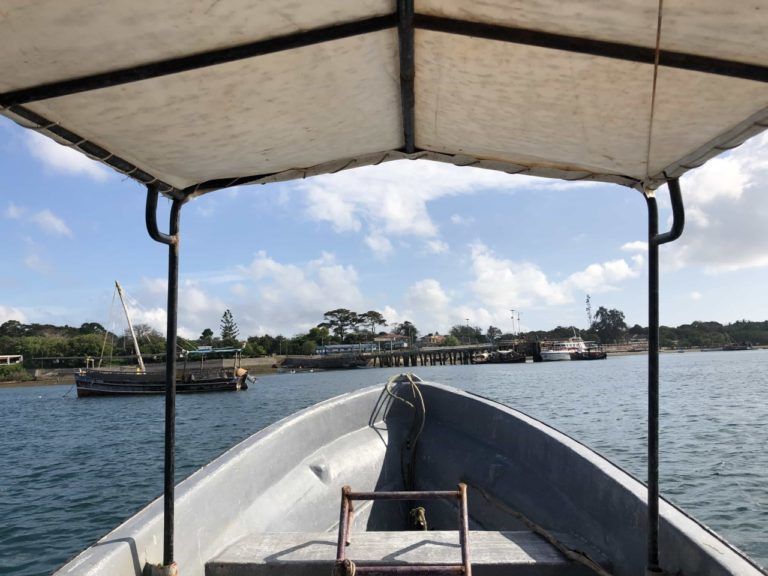 Step one (fo rme) - Taking the boat back from Wasini Island. Traveling the south coast of Kenya
