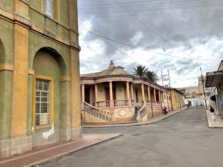 University buildings near the old post office in Asmara, Eritrea.