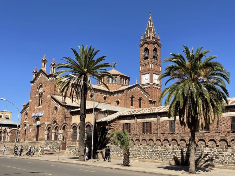 Catholic cathedral on Harnet Avenue in Asmara, Eritrea.