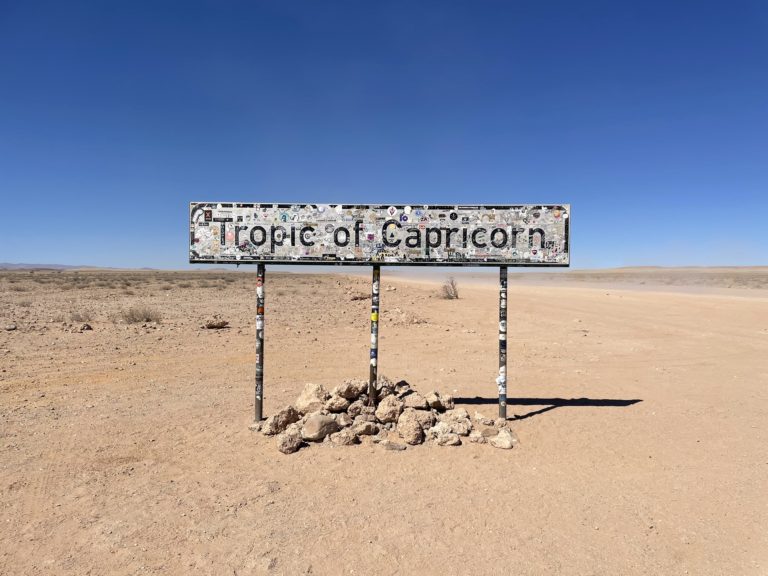 The Tropic of Capricorn, out there in the Namib desert