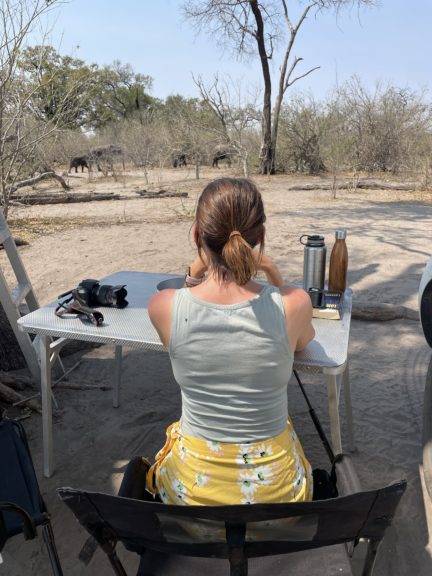 Elephant watching at Linyanti campsite, Chobe, Botswana