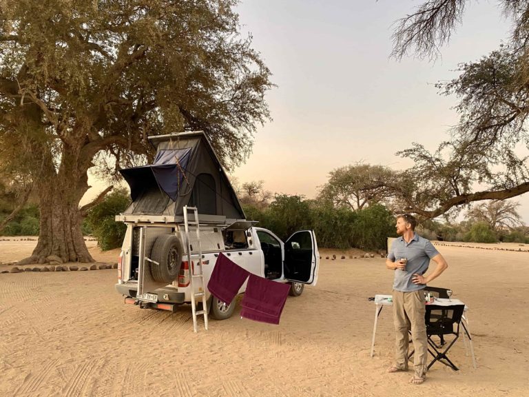 Sunset at the campsite in Brandberg, Namibia