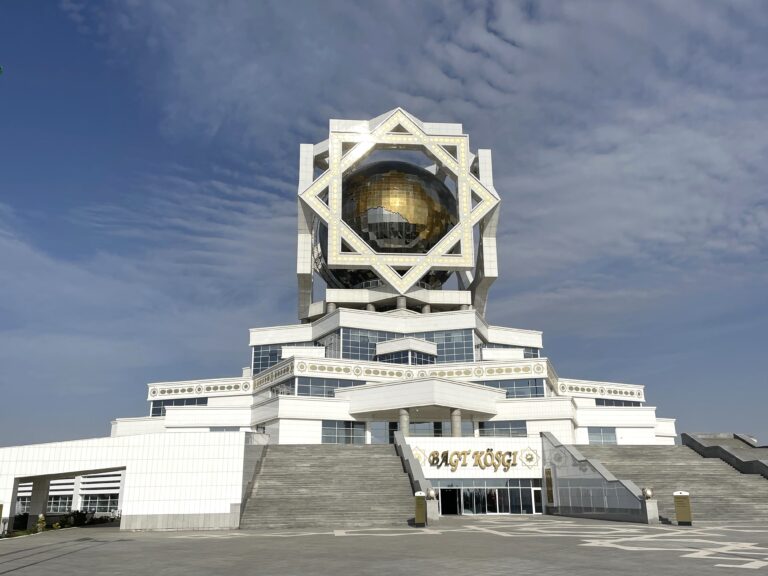 One of Ashgabat's marble buildings. the Wedding Palace