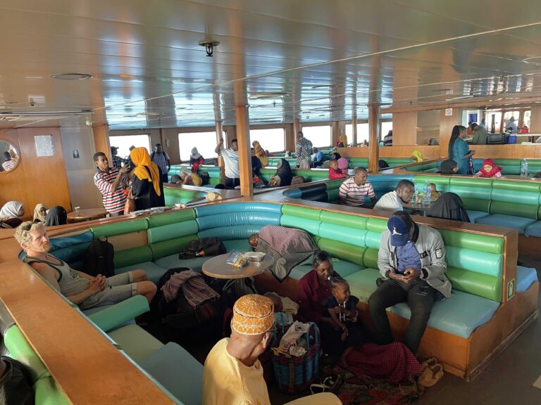 First class on the Pemba ferry, Zanzibar to Pemba