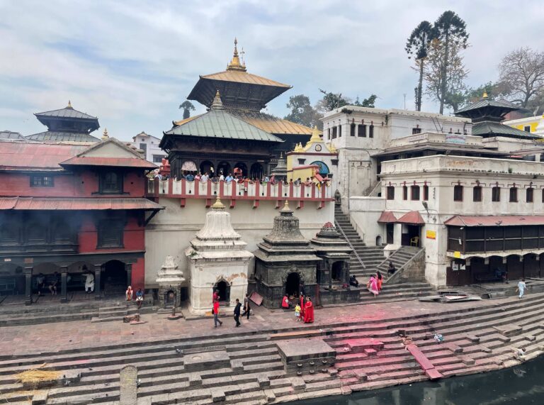 Overlooking the river and ghats at Pashupatinath