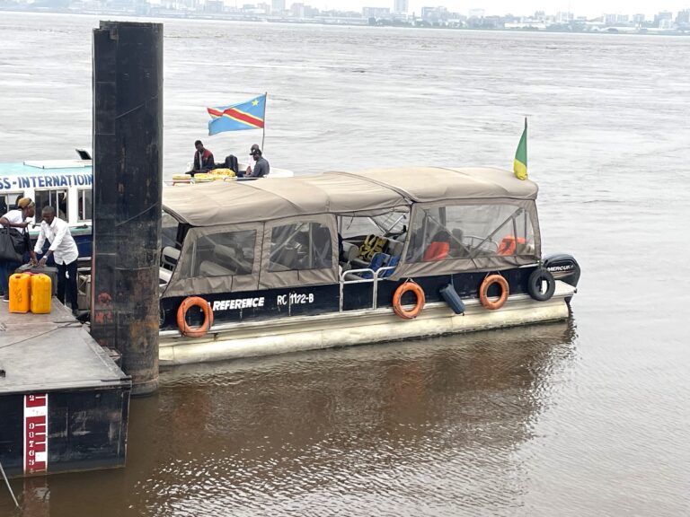 Our boat waiting to whisk us away to Kinshasa