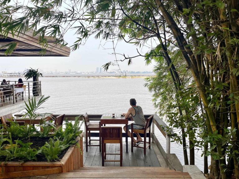 Coffees overlooking the Congo, along the Brazzaville riverfront promenade