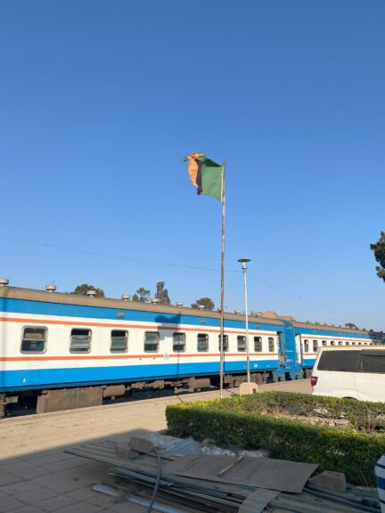 The train pulled up in front of immigration at Nakonde in Zambia