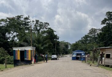 The final stop in Cameroon. Register your details in the little building on the left, and off you go!