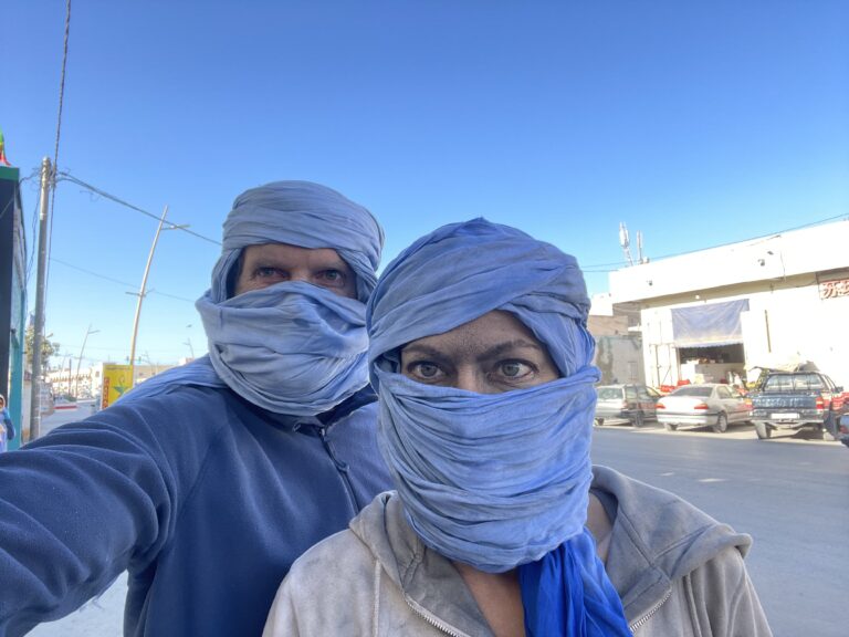 In Nouadhibou and in need of a shower (which we did not get until much later that night)