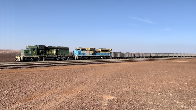 The iron ore train arrived and pulled to a stop right in front of us