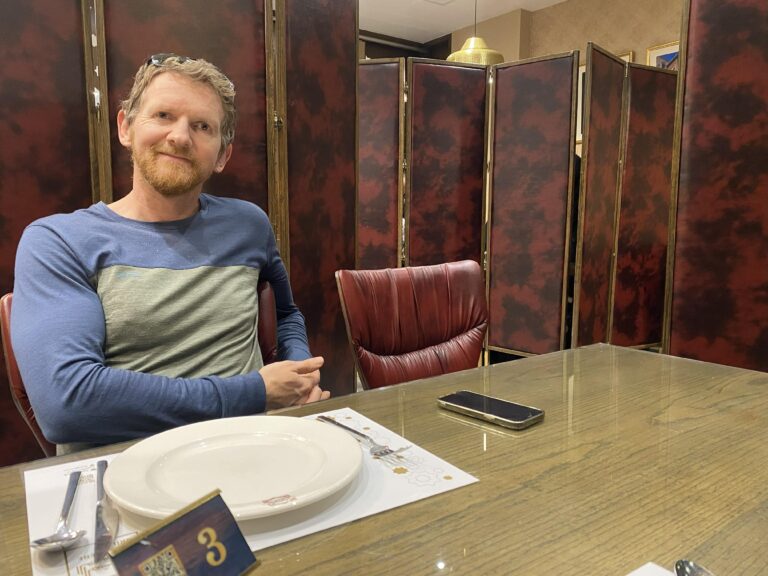 Ready to order, respectfully sequestered behind a wall of folding screens in the restaurant's family area