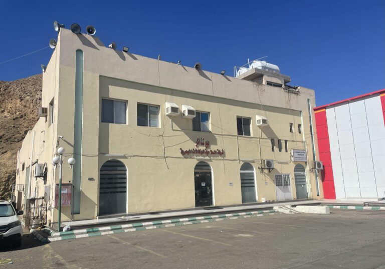 The Saptco station in the same parking lot as our hotel in Duba