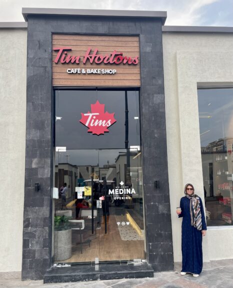 It’s not that I usually go around taking photos of myself outside chain restaurants…but I really wasn’t expecting to find a Tim Hortons' in Medina, just down the street from the Prophet’s mosque