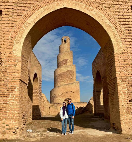 In front of the spiral at Abu Dalaf