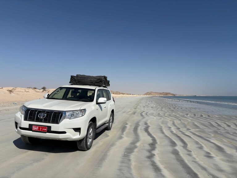 Driving on the beach on our way to the Sugar Dunes