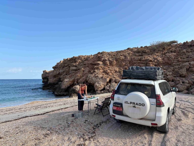 Breakfast stop (what else) at Khalid Beach