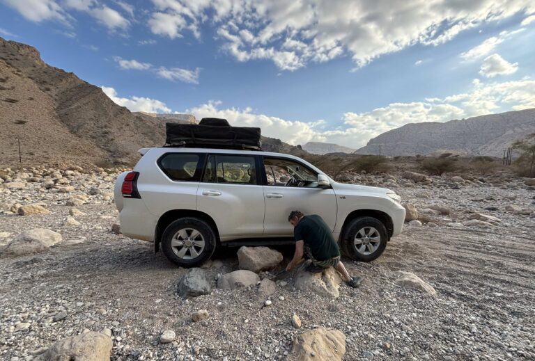Yes, it does look strange that we managed to drive straight onto a boulder